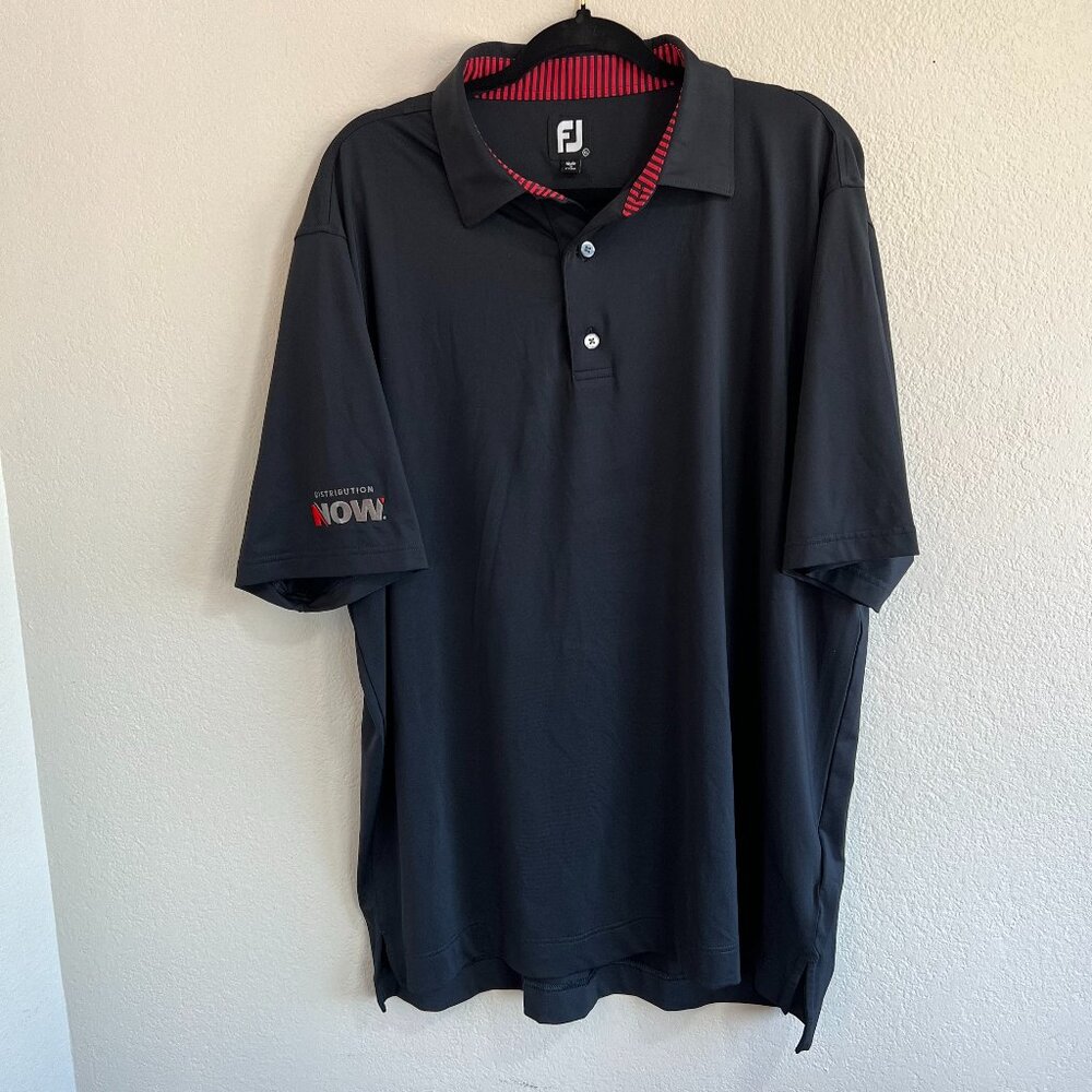 Footjoy Men's ProDry Black Golf Polo Shirt, Sz XL